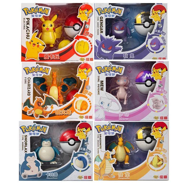 Pokemon Pokeball Changing Figure Set Toy: Pikachu, Eevee, Charizard & More (8-13CM) - Pokestore