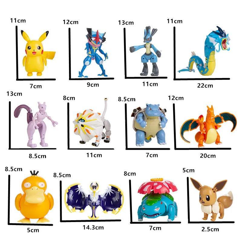 Pokemon Pokeball Changing Figure Set Toy: Pikachu, Eevee, Charizard & More (8-13CM) - Pokestore