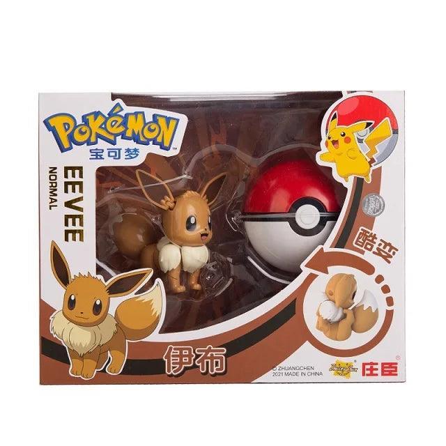 Pokemon Pokeball Changing Figure Set Toy: Pikachu, Eevee, Charizard & More (8-13CM) - Pokestore