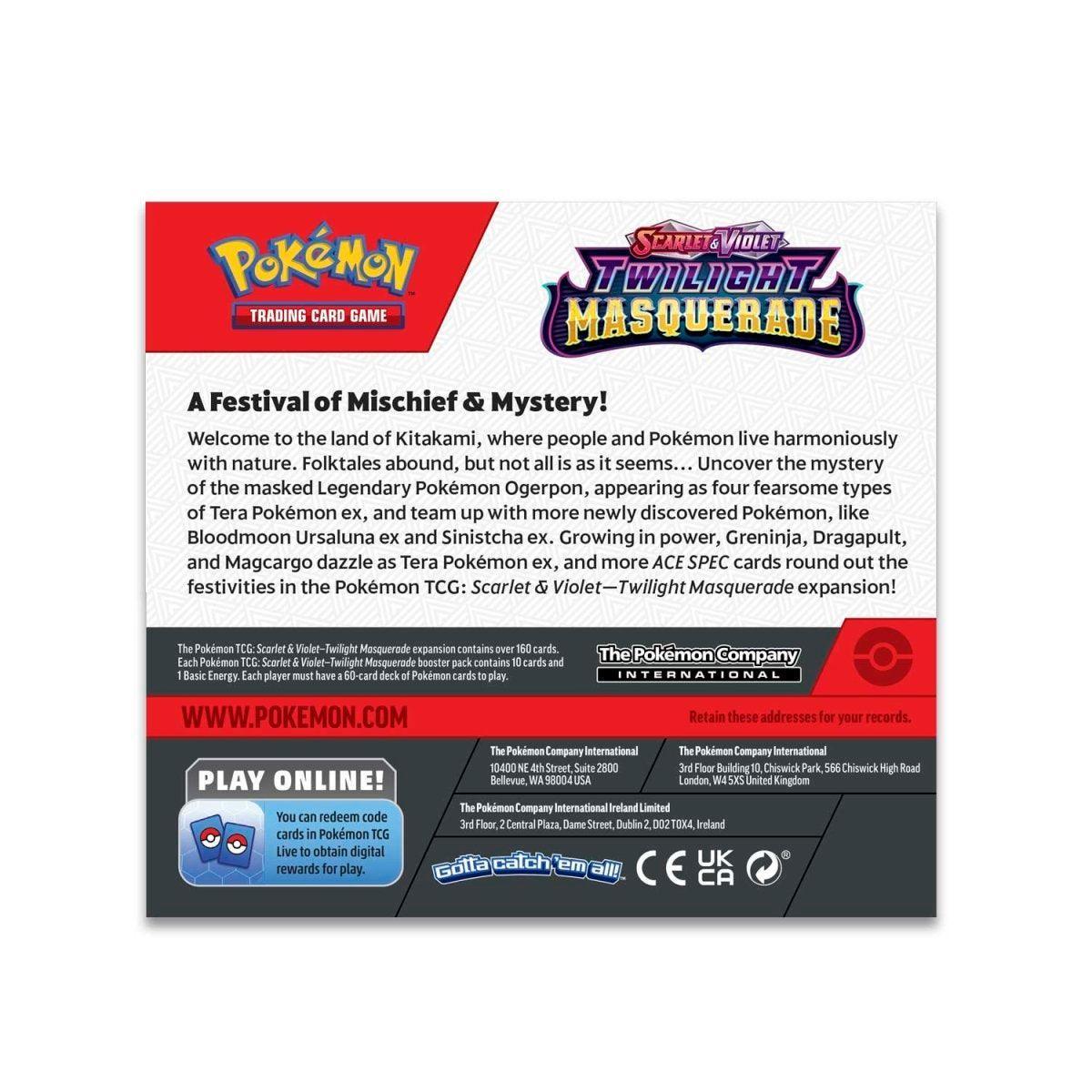 Pokémon TCG: Scarlet & Violet - Twilight Masquerade Booster Display Box (36 Packs) - Pokestore